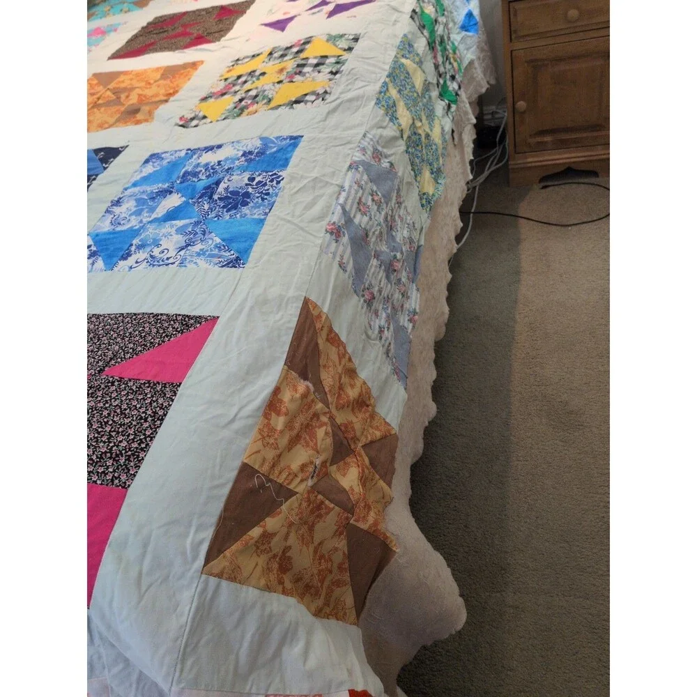 Vintage 50's windmill quilt top Vintage Cotton Fabrics 92 